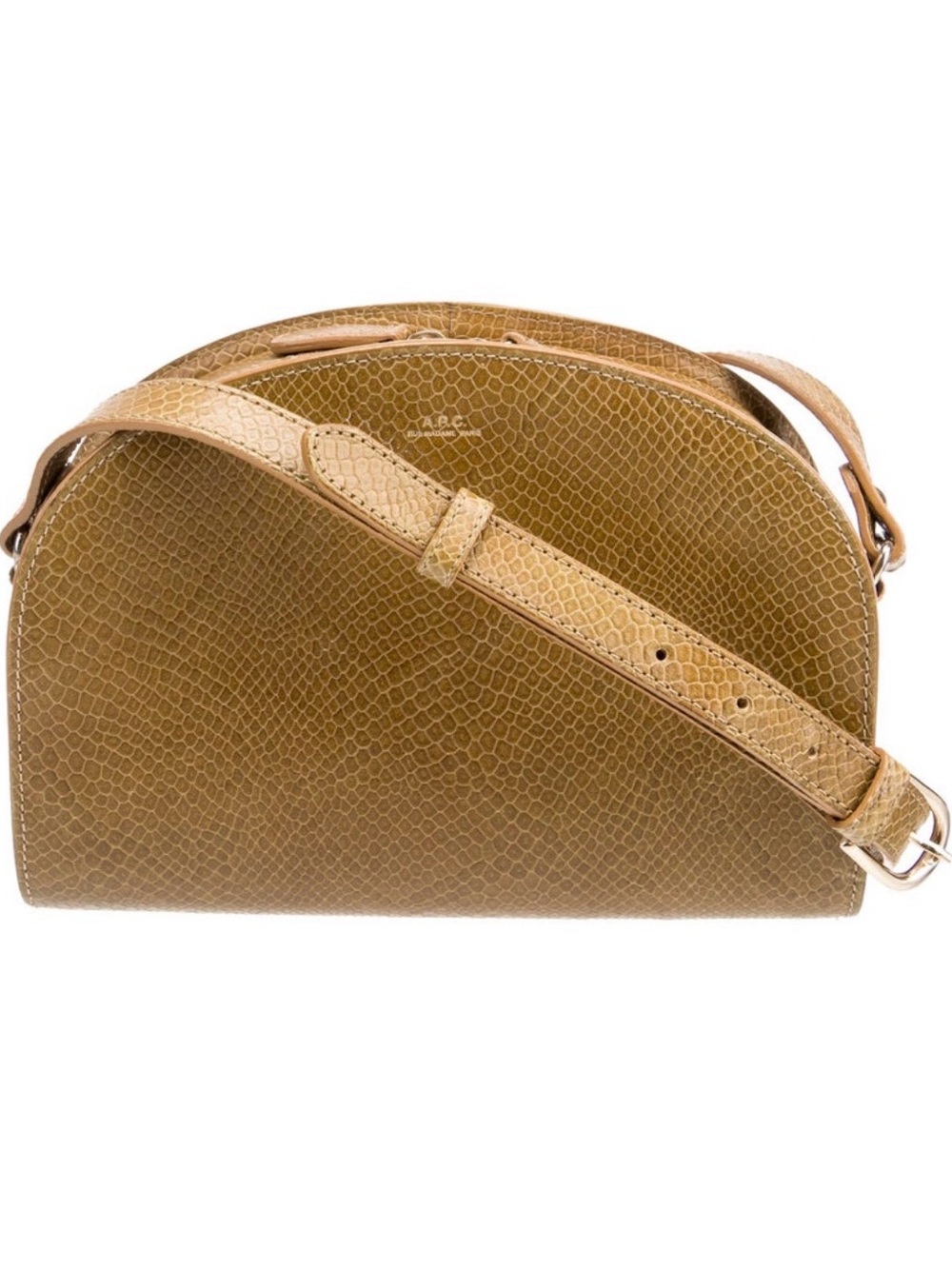 A.P.C. Camel Textured Leather Crossbody Bag